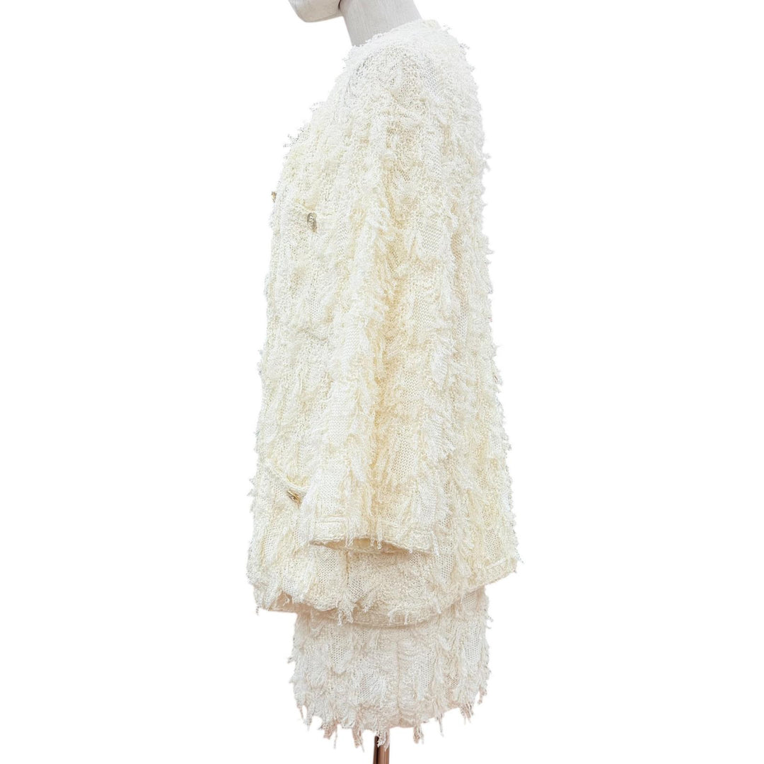 CHANEL 21S Runway Complete 3-Piece Look Cardigan Vest Skirt 36/36/38