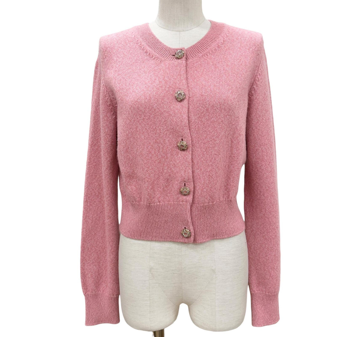 Pristine CHANEL cardigan pink cashmere Women 40 P77545