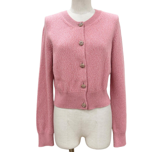 Pristine CHANEL cardigan pink cashmere Women 40 P77545