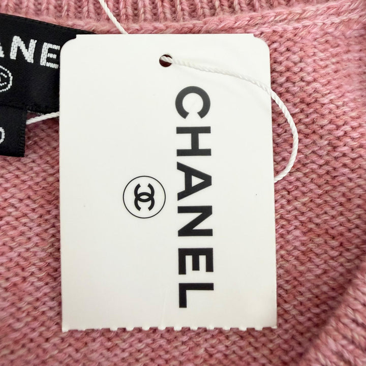 Pristine CHANEL cardigan pink cashmere Women 40 P77545