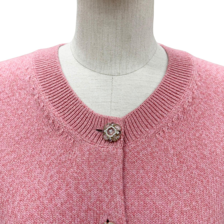 Pristine CHANEL cardigan pink cashmere Women 40 P77545