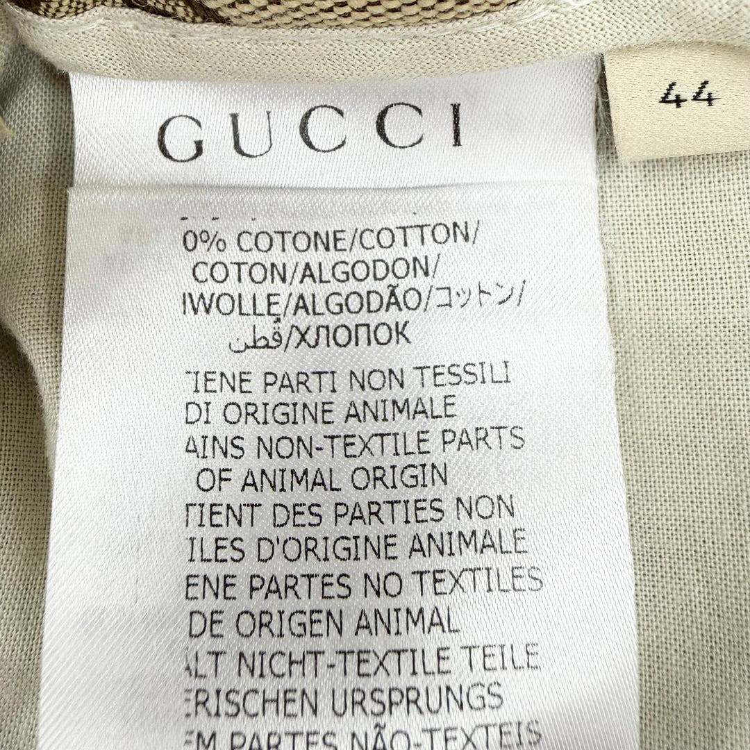Excellent GUCCI Pants Logo button, all-over GG pattern Brown cotton 44 755210
