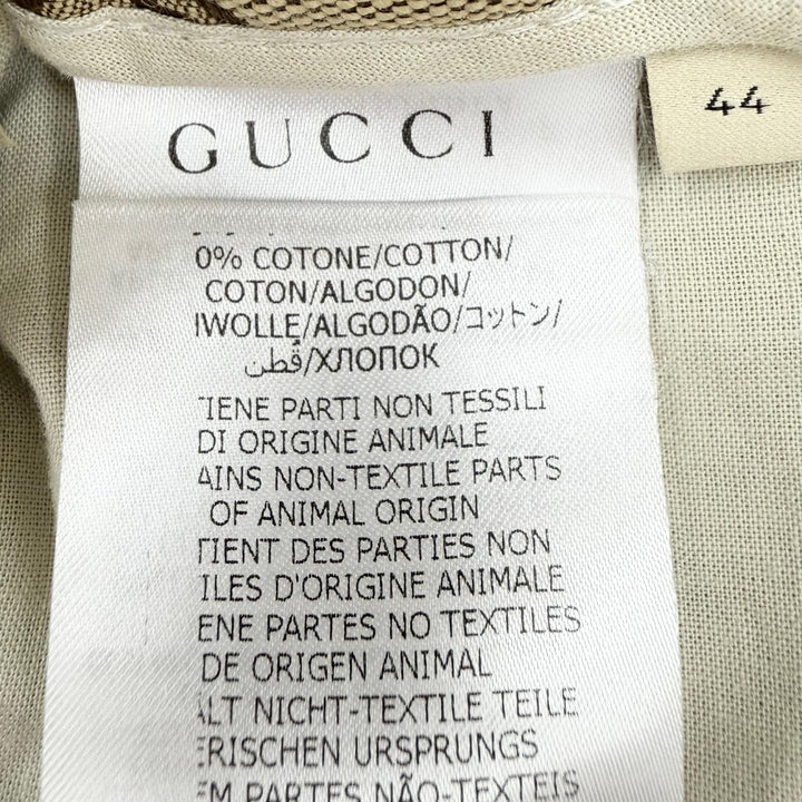 Excellent GUCCI Pants Logo button, all-over GG pattern Brown cotton 44 755210