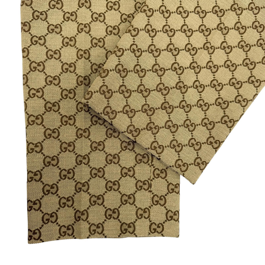 Excellent GUCCI Pants Logo button, all-over GG pattern Brown cotton 44 755210