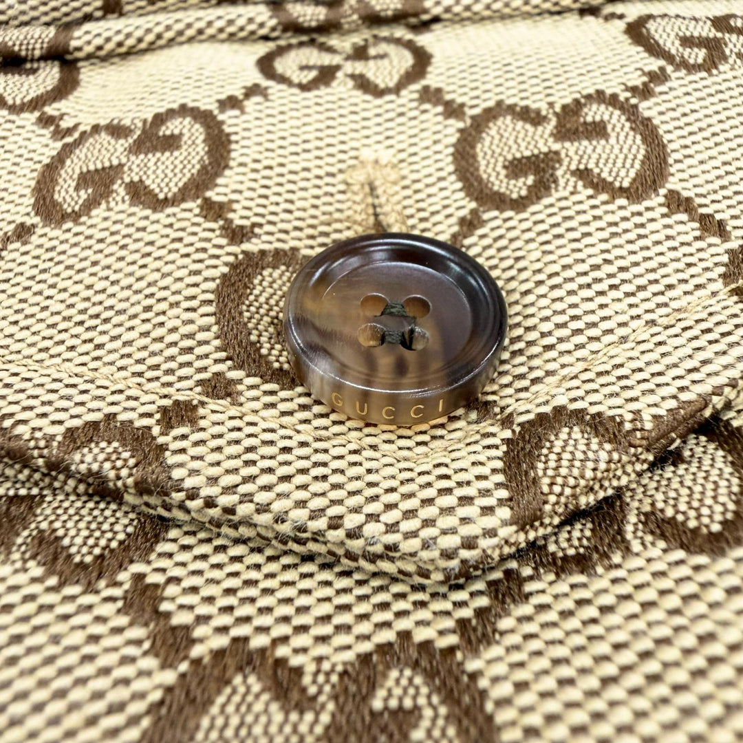 Excellent GUCCI Pants Logo button, all-over GG pattern Brown cotton 44 755210