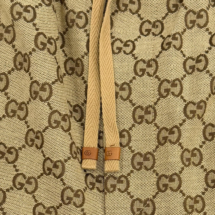 Excellent GUCCI Pants Logo button, all-over GG pattern Brown cotton 44 755210