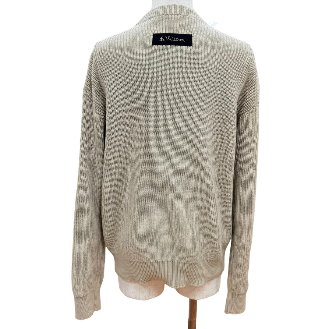 Pristine LOUIS VUITTON knit Stitched Teddy Beige cotton mens S 1A8P3Z