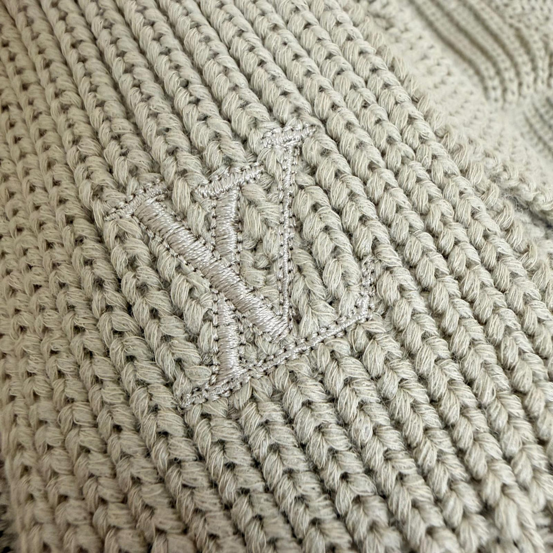 Pristine LOUIS VUITTON knit Stitched Teddy Beige cotton mens S 1A8P3Z