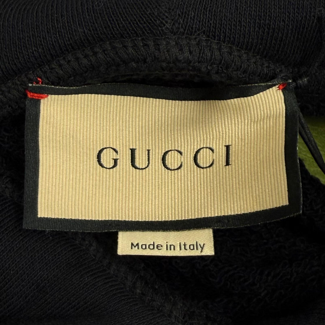 Excellent GUCCI hoodie Zip-up design logo hoodie black cotton Women XS 718409