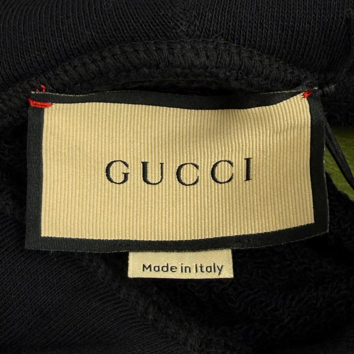 Excellent GUCCI hoodie Zip-up design logo hoodie black cotton Women XS 718409