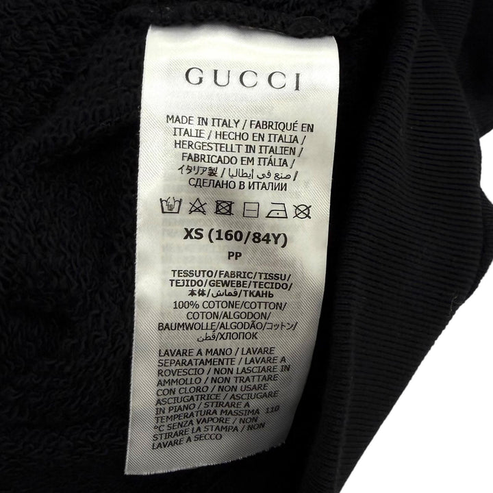 Excellent GUCCI hoodie Zip-up design logo hoodie black cotton Women XS 718409