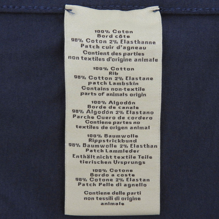 Pristine HERMES Short sleeve T-shirt Leather H Logo Crew Neck Navy L H657800HA60