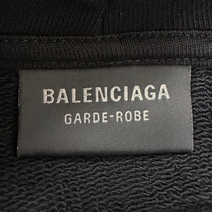 Pristine BALENCIAGA hoodie GARDE-ROBE Pullover black cotton