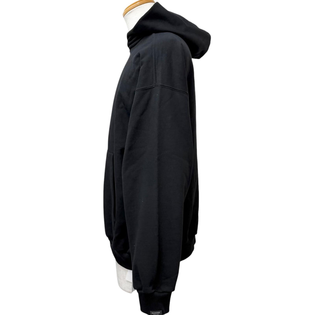 Pristine BALENCIAGA hoodie GARDE-ROBE Pullover black cotton