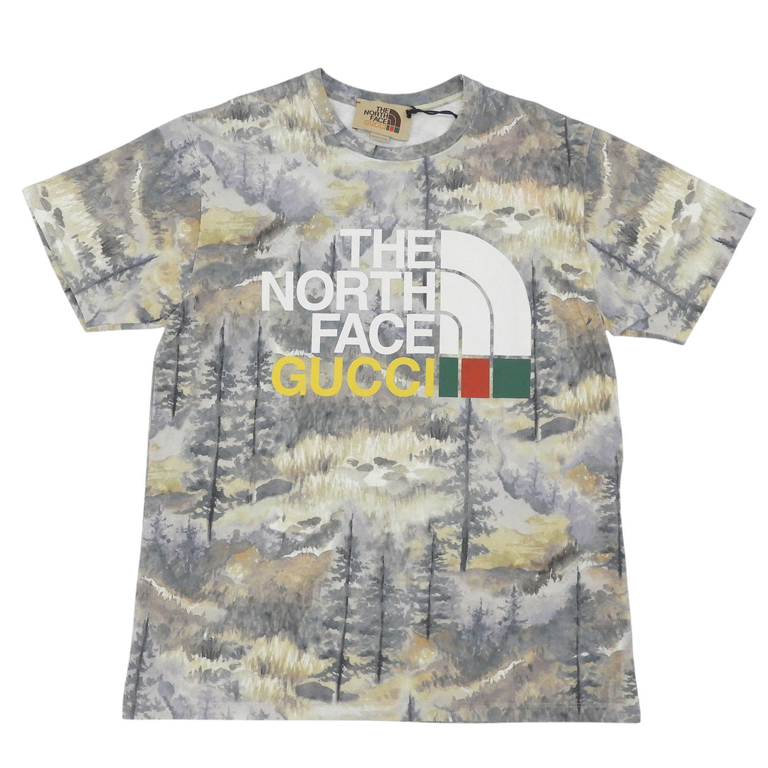 Pristine GUCCI×THE NORTH FACE Short sleeve T-shirt Forest Print Multi 672475