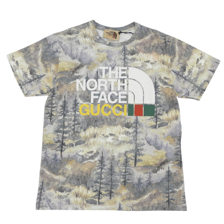 Pristine GUCCI×THE NORTH FACE Short sleeve T-shirt Forest Print Multi 672475