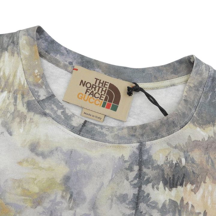 Pristine GUCCI×THE NORTH FACE Short sleeve T-shirt Forest Print Multi 672475
