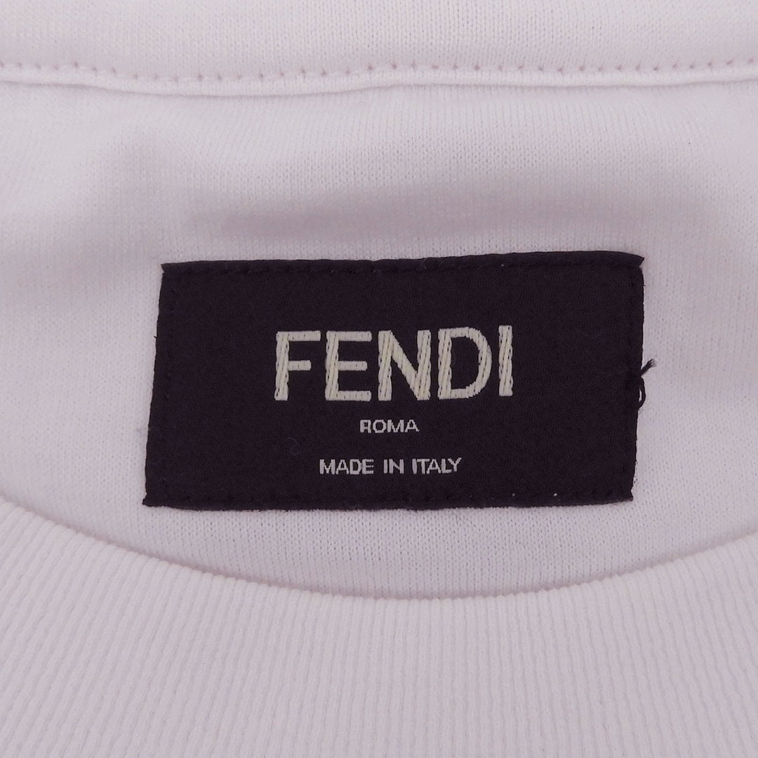Pristine FENDI Short sleeve T-shirt FF logo crew neck pink cotton mens L FY1217