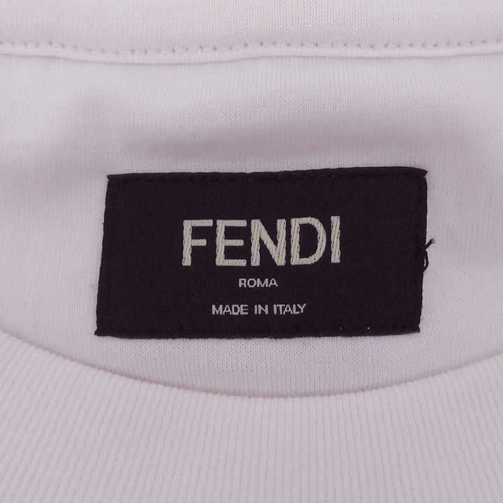 Pristine FENDI Short sleeve T-shirt FF logo crew neck pink cotton mens L FY1217