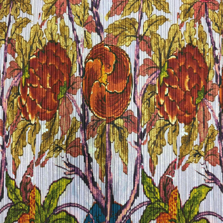 Excellent PLEATS PLEASE cardigan Peony print long length multicolor 3 PP84-JH517
