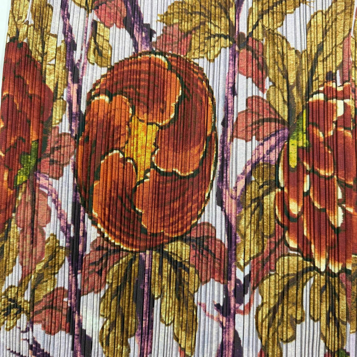 Excellent PLEATS PLEASE one piece Peony print Purple Women 3 PP84-JH516