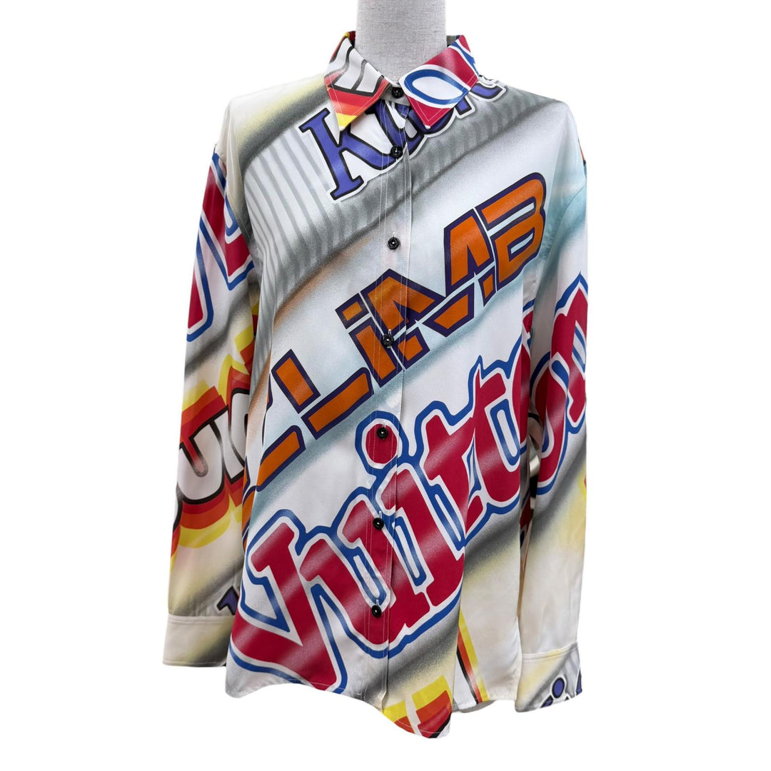 Pristine LOUIS VUITTON Long sleeve shirt Logo graphic shirt multicolor 38 FKTO04