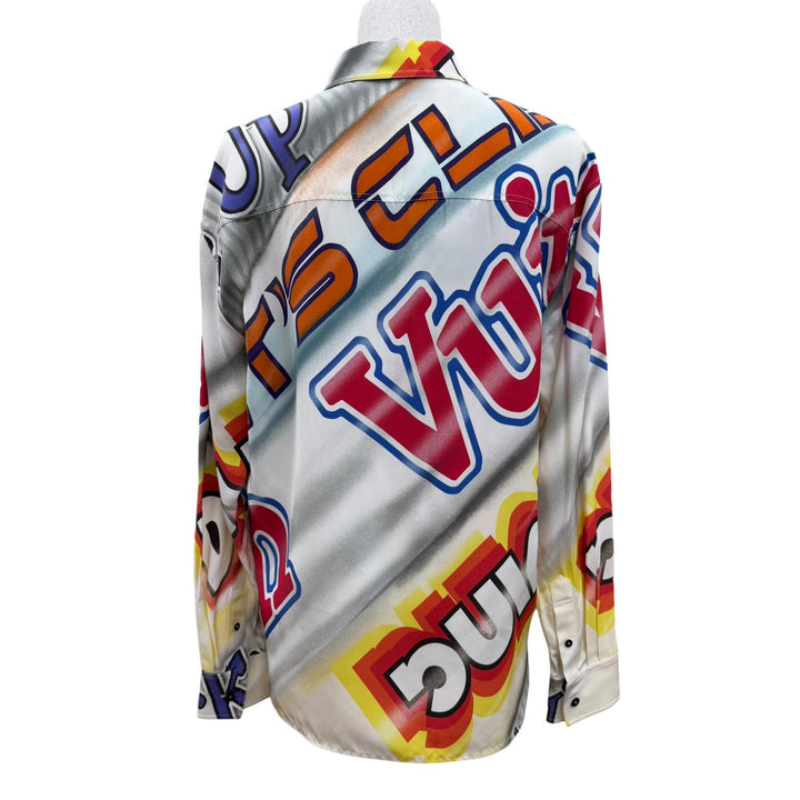 Pristine LOUIS VUITTON Long sleeve shirt Logo graphic shirt multicolor 38 FKTO04