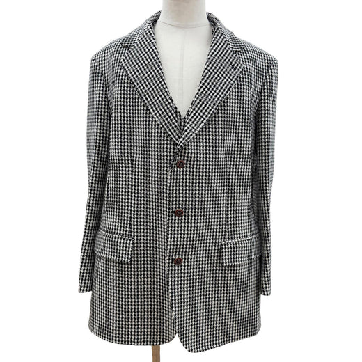 Excellent GUCCI ensemble Houndstooth pattern jacket and vest set black 48 541766