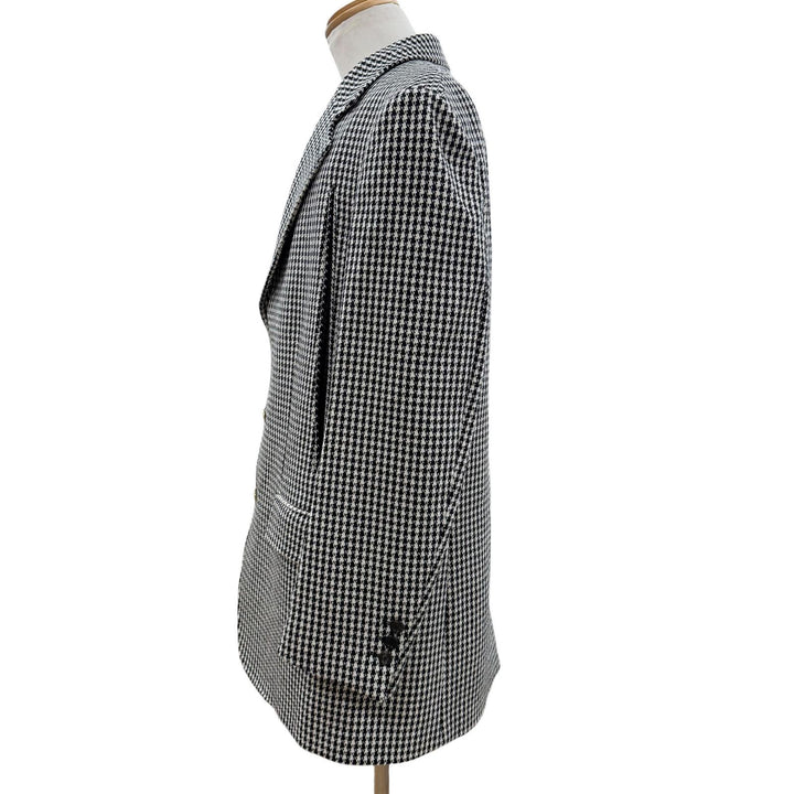 Excellent GUCCI ensemble Houndstooth pattern jacket and vest set black 48 541766