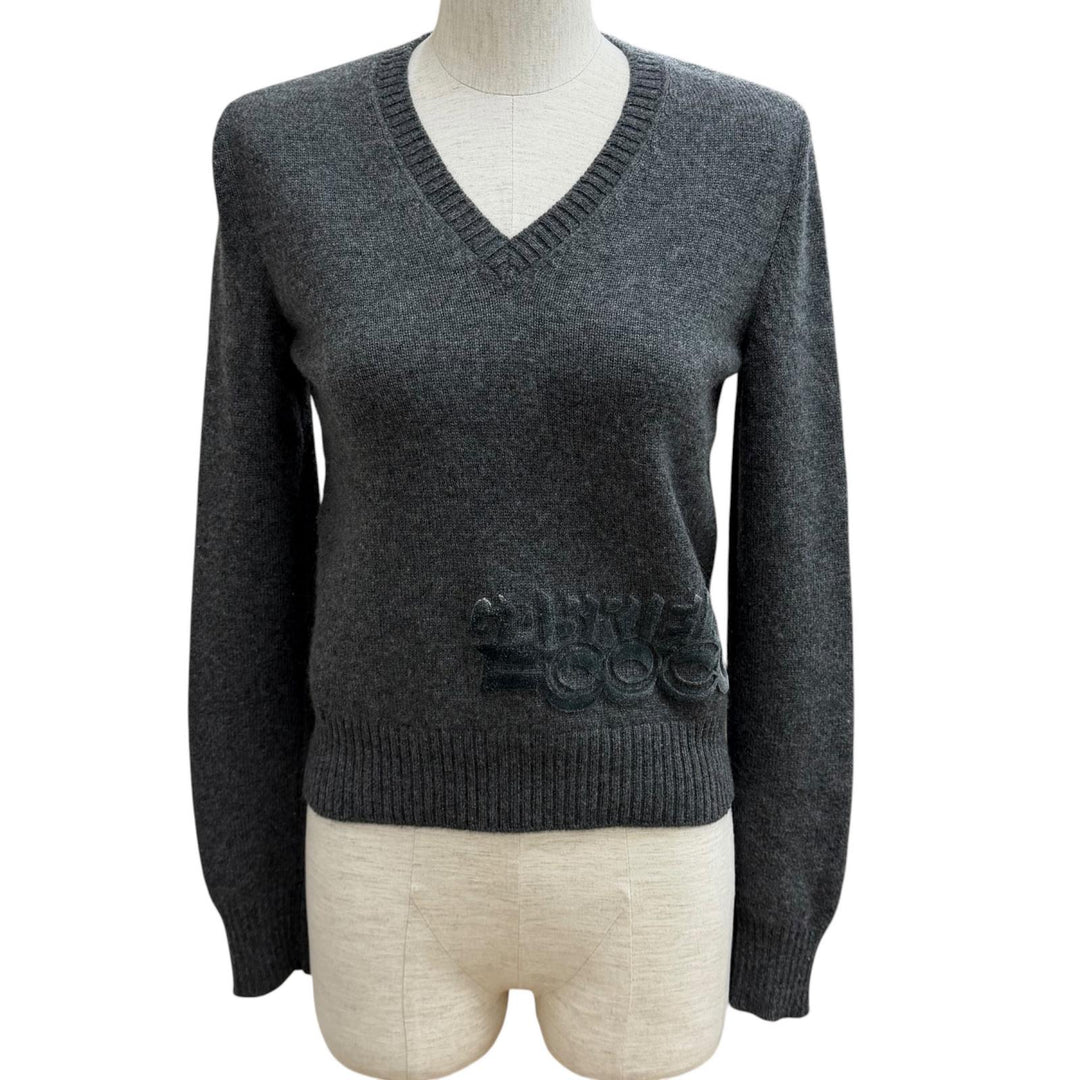 Excellent CHANEL knit gray cashmere Women 34 P57351