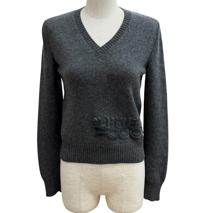 Excellent CHANEL knit gray cashmere Women 34 P57351