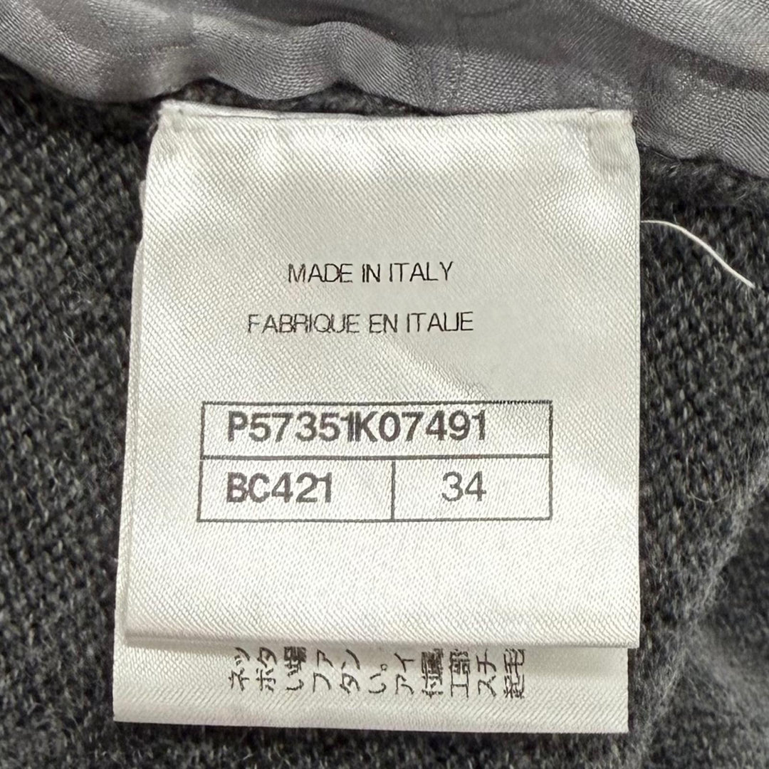 Excellent CHANEL knit gray cashmere Women 34 P57351