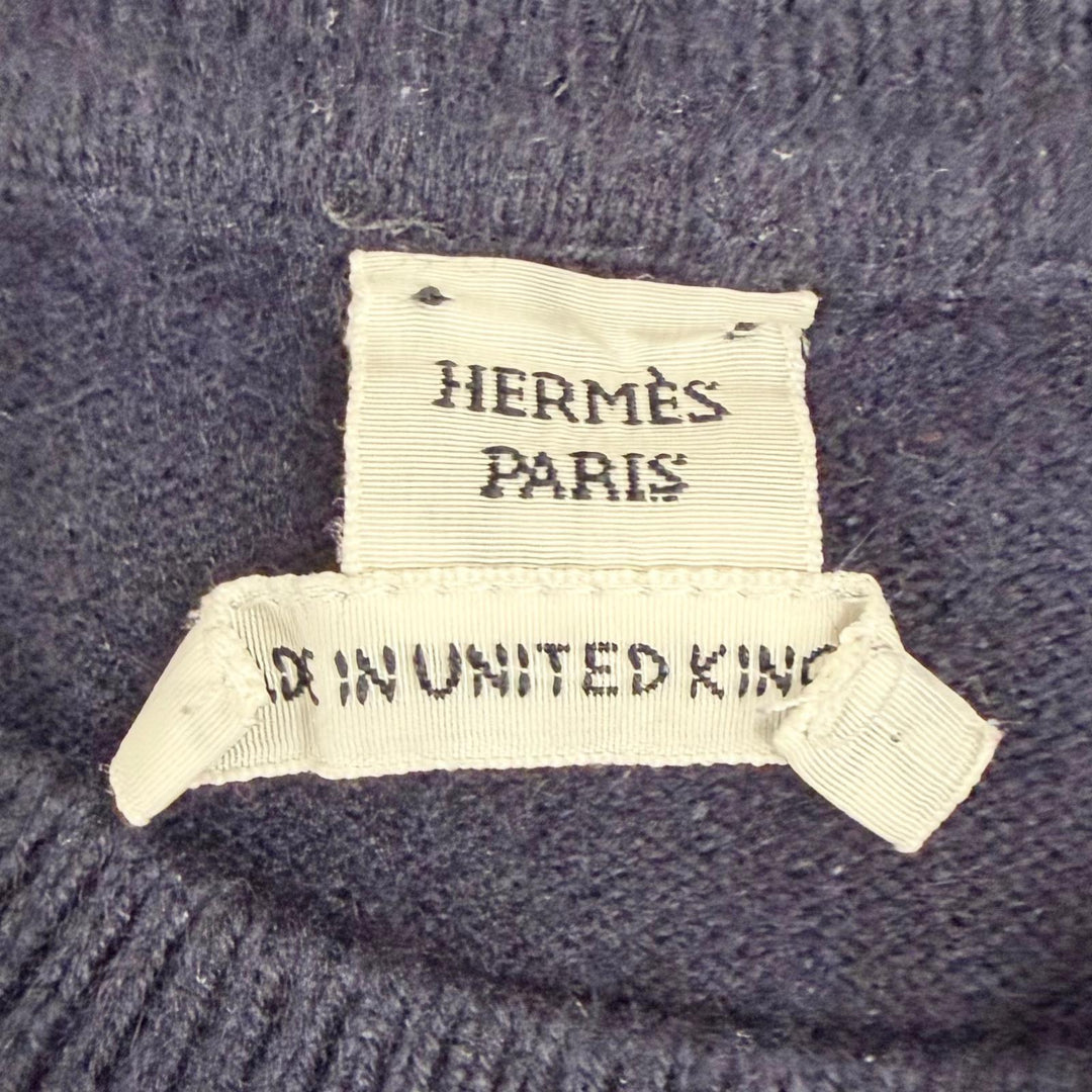 Great HERMES knit H-Lift Long Sleeve Knit Sweater Dark navy cashmere 34 4E2604D1