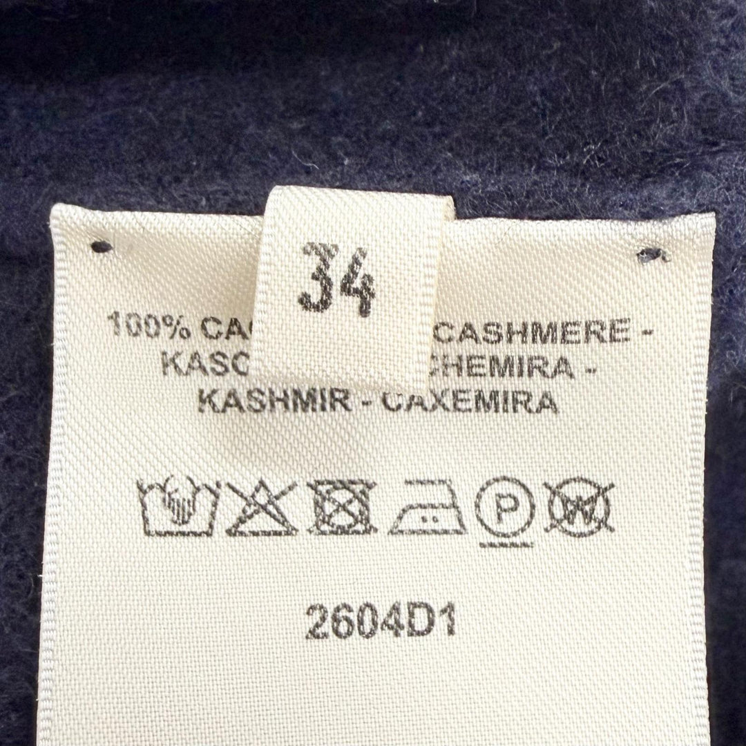 Great HERMES knit H-Lift Long Sleeve Knit Sweater Dark navy cashmere 34 4E2604D1