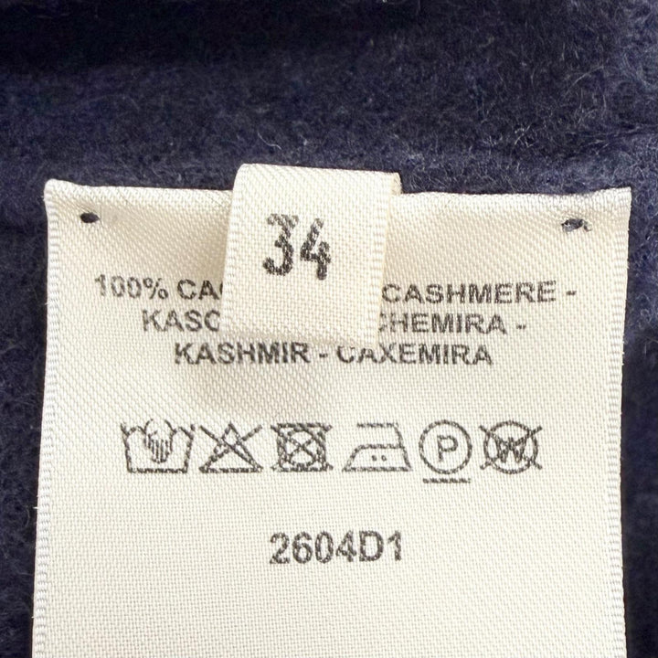 Great HERMES knit H-Lift Long Sleeve Knit Sweater Dark navy cashmere 34 4E2604D1
