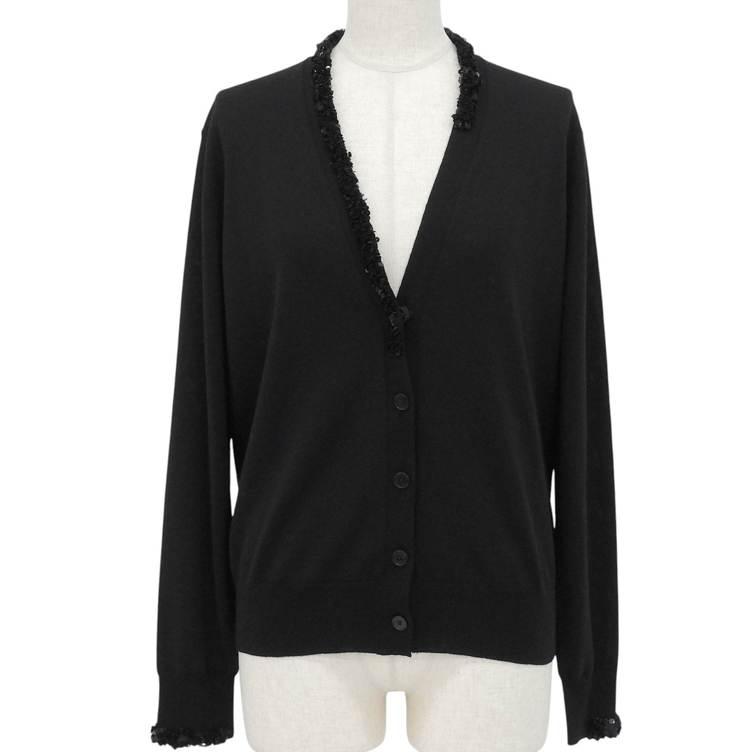 Excellent JIL SANDER cardigan With sequins black wool 32 J02Gold Plated0008