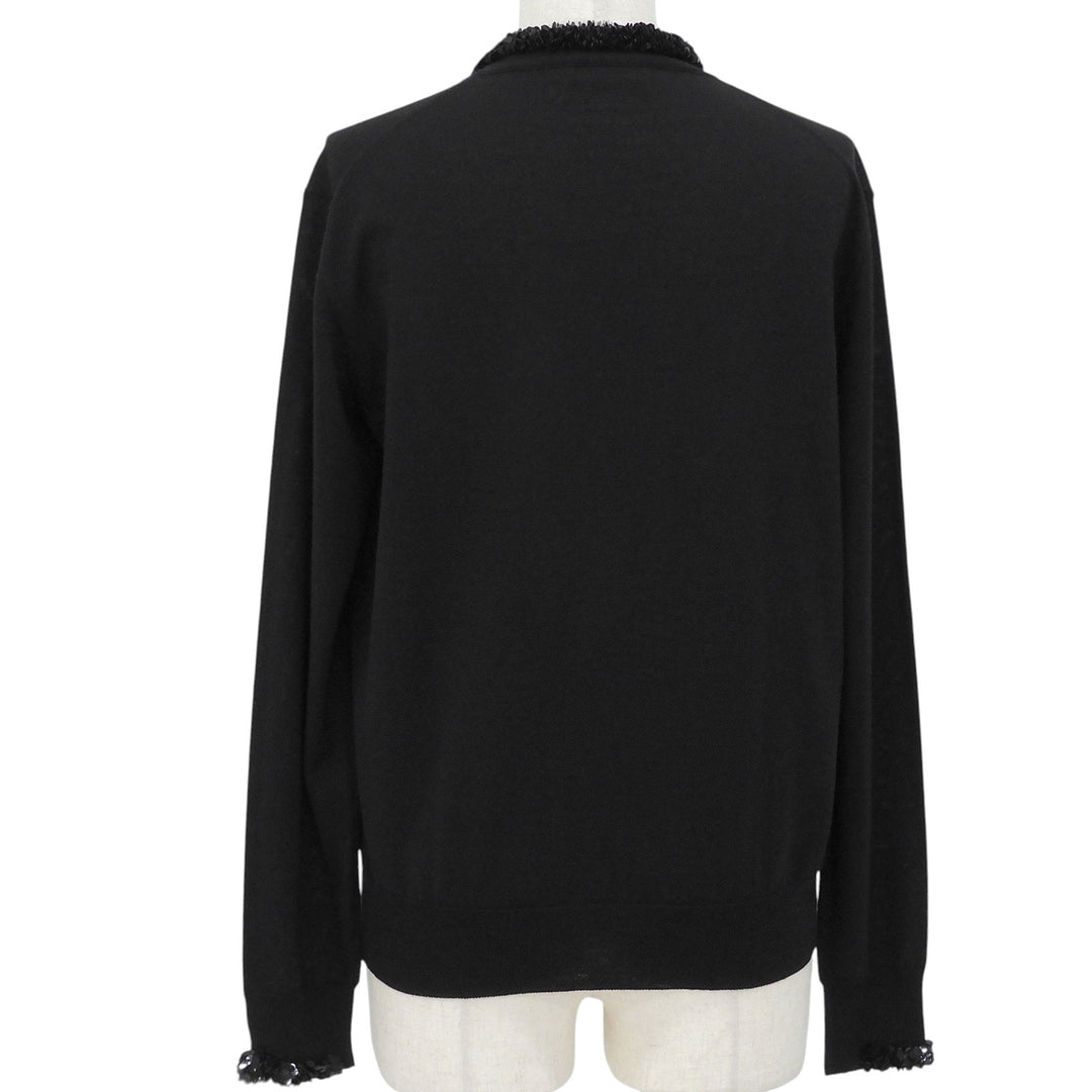 Excellent JIL SANDER cardigan With sequins black wool 32 J02Gold Plated0008