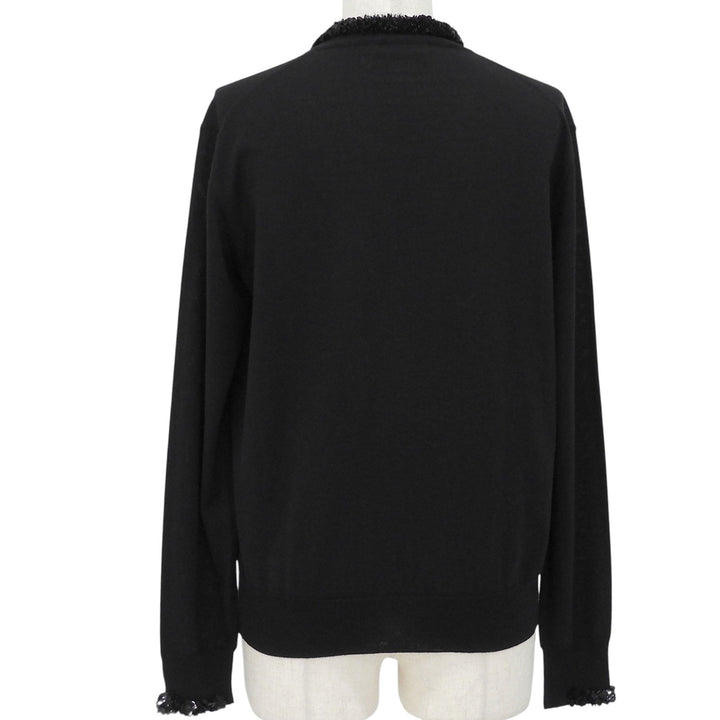 Excellent JIL SANDER cardigan With sequins black wool 32 J02Gold Plated0008