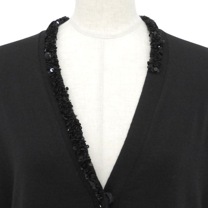 Excellent JIL SANDER cardigan With sequins black wool 32 J02Gold Plated0008