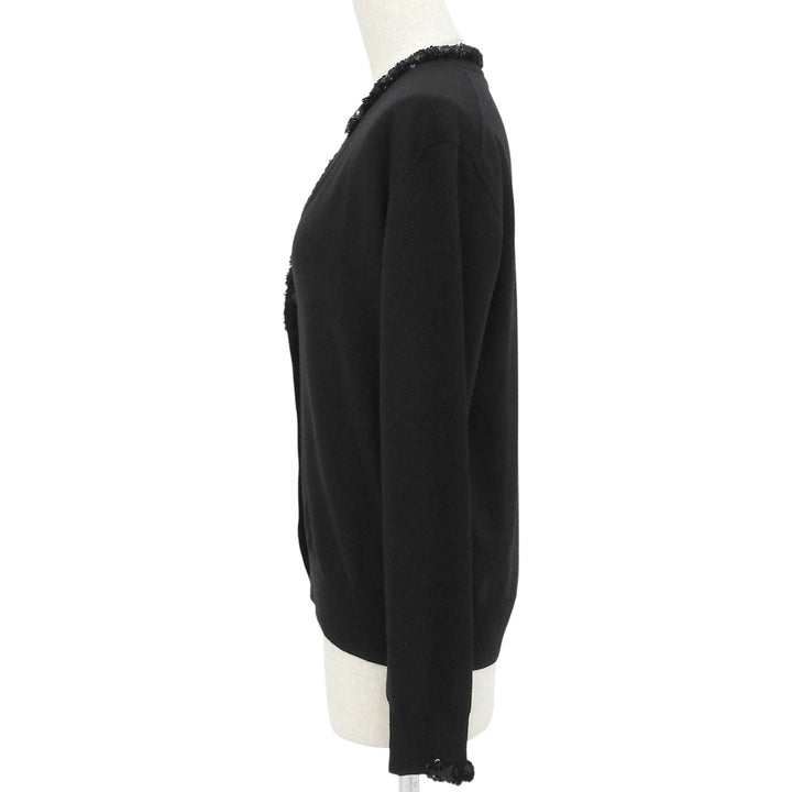 Excellent JIL SANDER cardigan With sequins black wool 32 J02Gold Plated0008