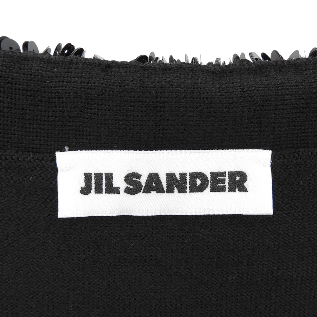 Excellent JIL SANDER cardigan With sequins black wool 32 J02Gold Plated0008