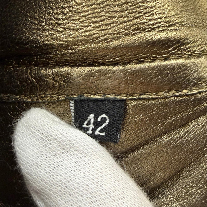 Very Good GUCCI coat Tom Ford era lambskin gold Sheep leather Women 42