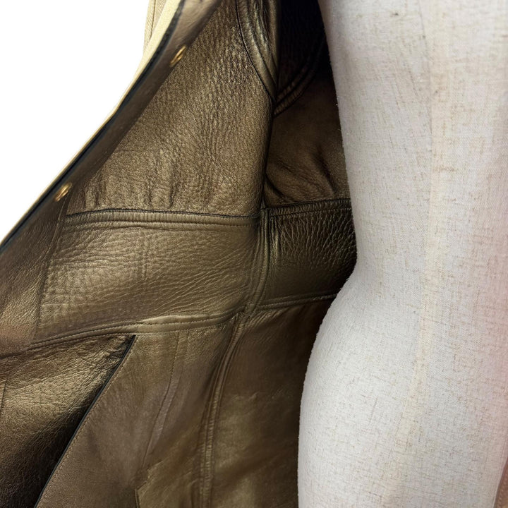Very Good GUCCI coat Tom Ford era lambskin gold Sheep leather Women 42