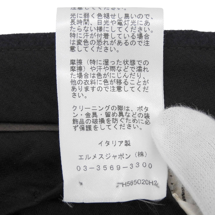 Great HERMES slacks Center press Navy wool mens 42 H565020H2