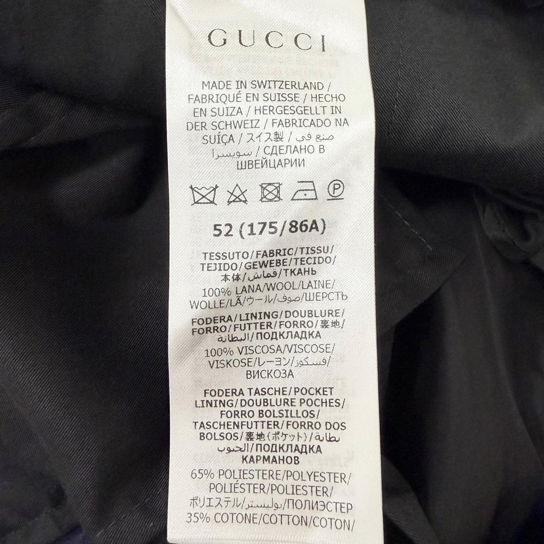 Excellent GUCCI Pants GG logo all-over print slacks/trousers Navy
