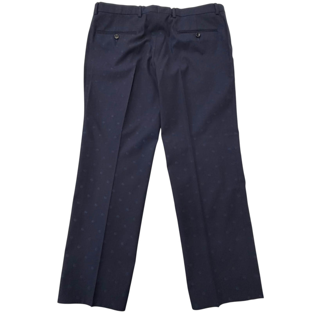 Excellent GUCCI Pants GG logo all-over print slacks/trousers Navy