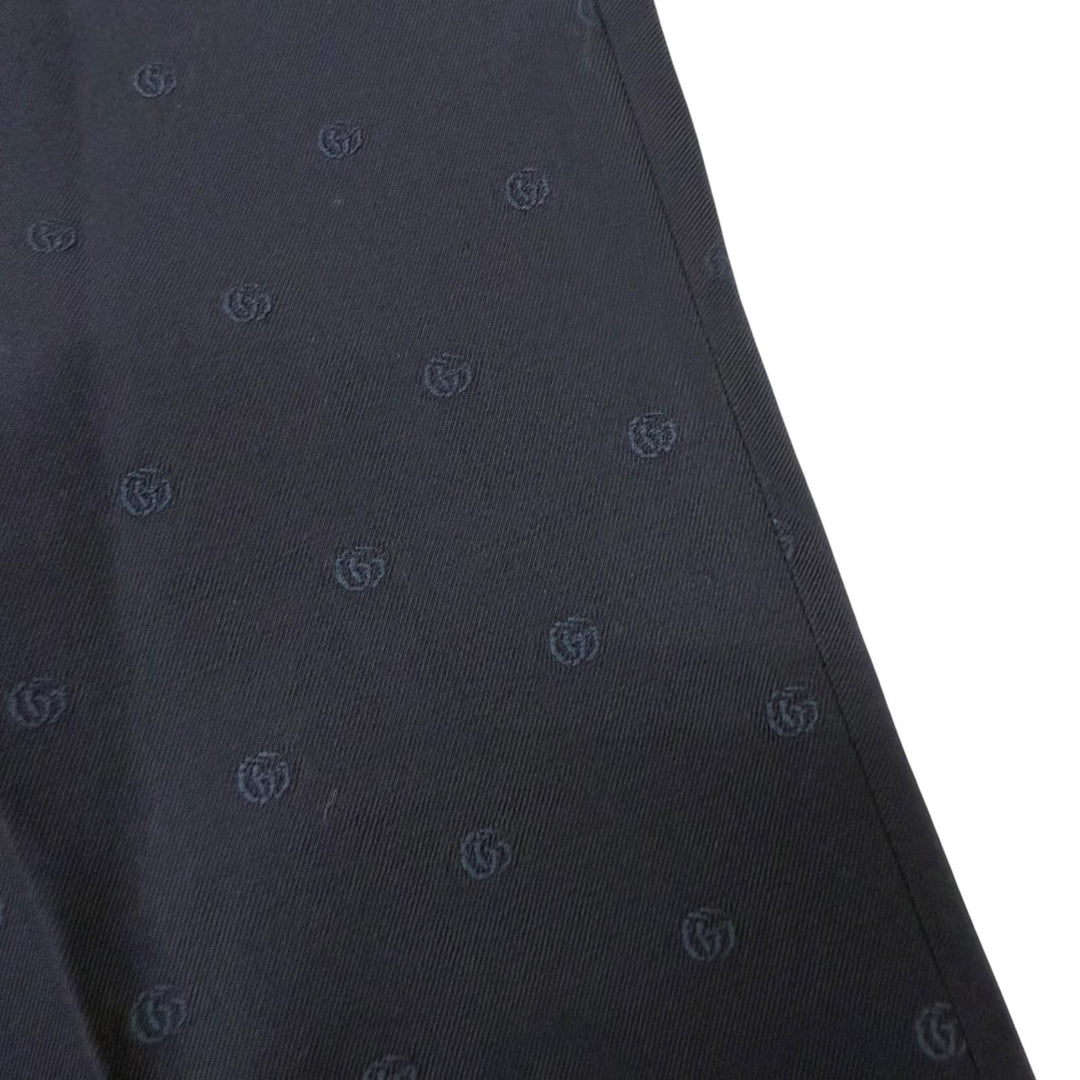 Excellent GUCCI Pants GG logo all-over print slacks/trousers Navy