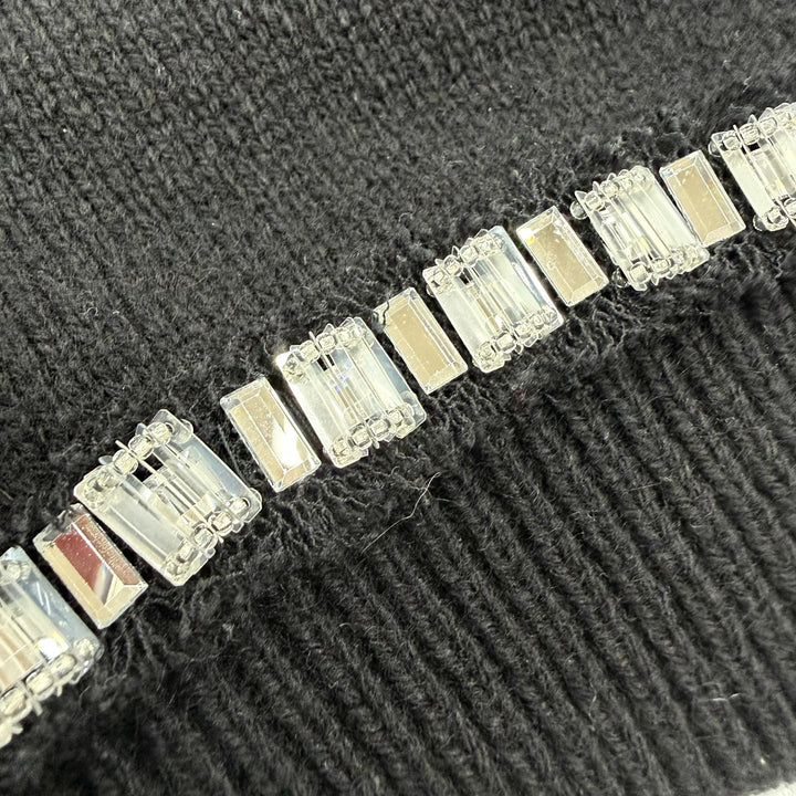 Great LOUIS VUITTON Short sleeve knit Beaded Monogram black cashmere Women S
