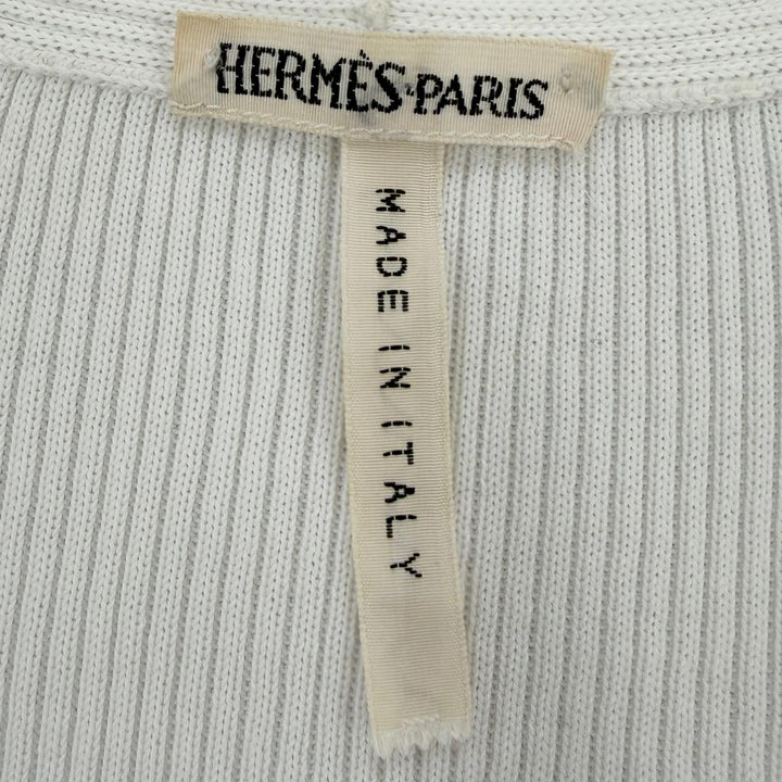 Great HERMES knit Margiela period twill laine long sleeve white silk Women