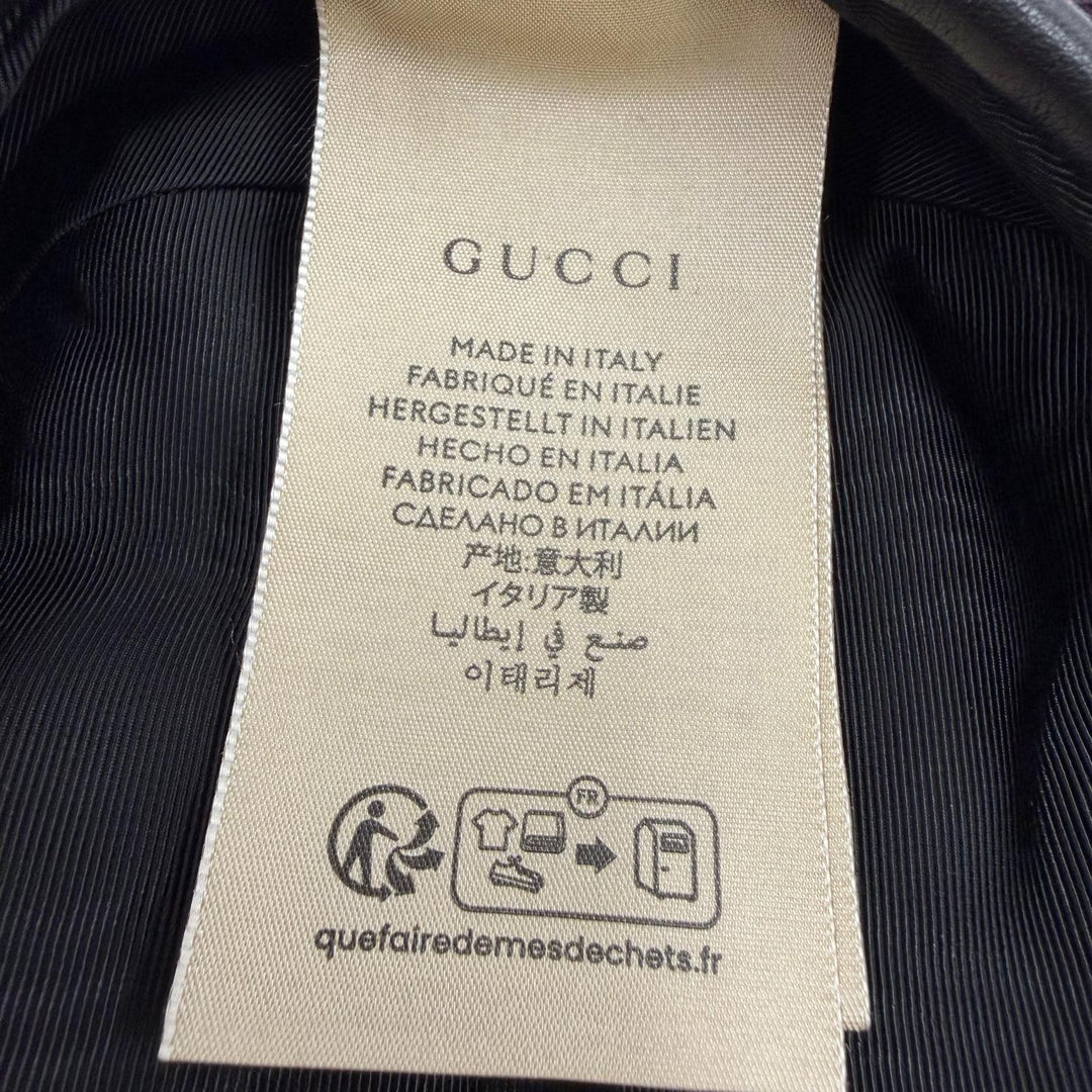 Pristine GUCCI beret GG Marmont Cowhide Leather Piping Tweed multicolor S 729140